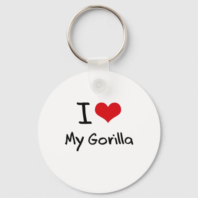 Ich Liebe My Gorilla Schlüsselanhänger (Vorderseite)