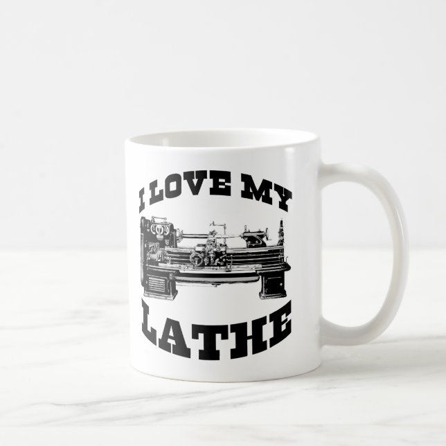 Ich Liebe My Lathe (wie in Kuba-Zorn gesehen) Tasse (Rechts)