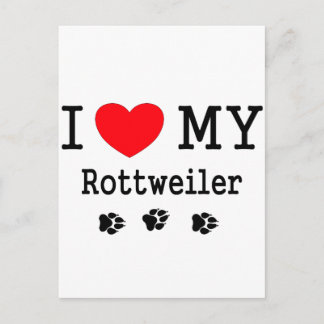 Ich Liebe My Rottweiler Postkarte