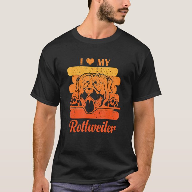 Ich Liebe My Rottweiler T-Shirt (Vorderseite)