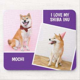 Ich Liebe My Shiba in zwei Fotos Mousepad
