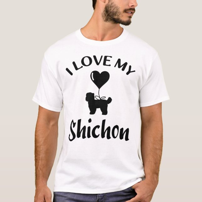 Ich Liebe My Shichon T-Shirt (Vorderseite)
