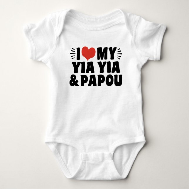 Ich Liebe My Yia Yia und Papou Baby Strampler (Vorderseite)