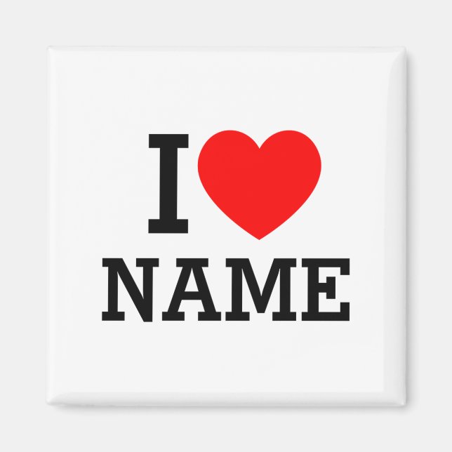 Ich liebe Name T-Shirt  Magnet (Vorne)