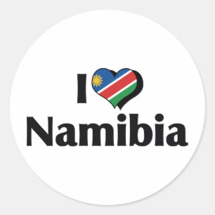 Ich liebe Namibia-Flagge Runder Aufkleber