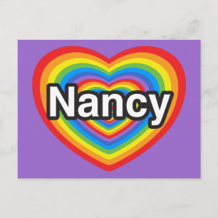 Ich liebe Nancy. Ich liebe dich Nancy. Herz Postkarte