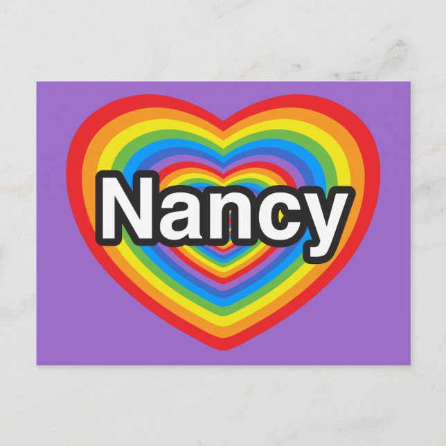 Ich Liebe Nancy. Ich Liebe dir Nancy. Herz Postkarte (Vorderseite)