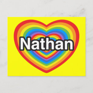Ich Liebe Nathan. Ich Liebe dich Nathan. Herz Postkarte