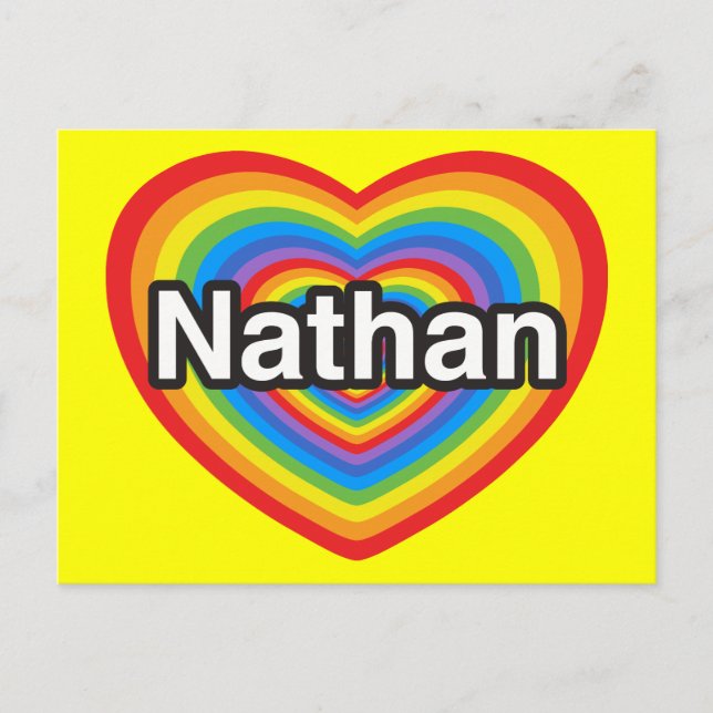 Ich Liebe Nathan. Ich Liebe dich Nathan. Herz Postkarte (Vorderseite)