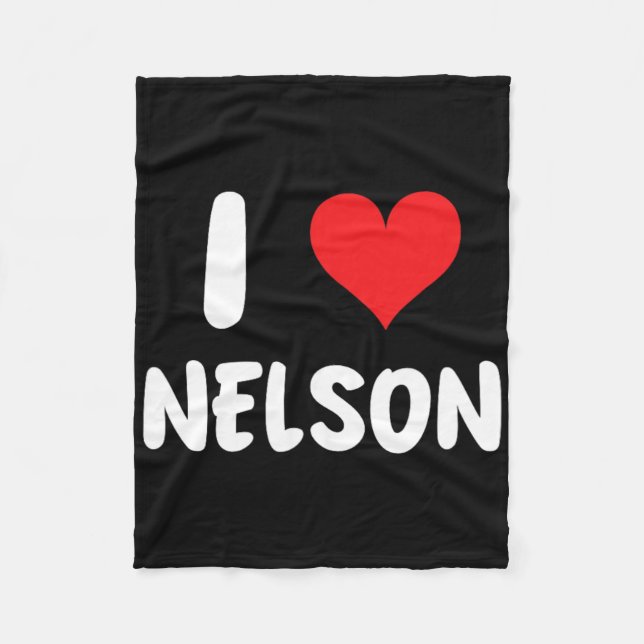 Ich liebe Nelson - Herz - Name  Fleecedecke (Vorderseite)