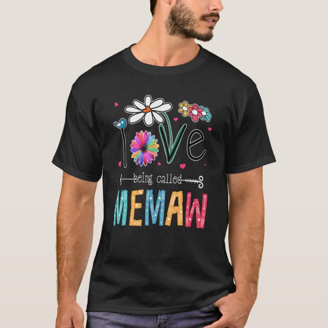 Ich Liebe nenne man Memaw Daisy Sonnenblumenmütter T-Shirt (Vorderseite)