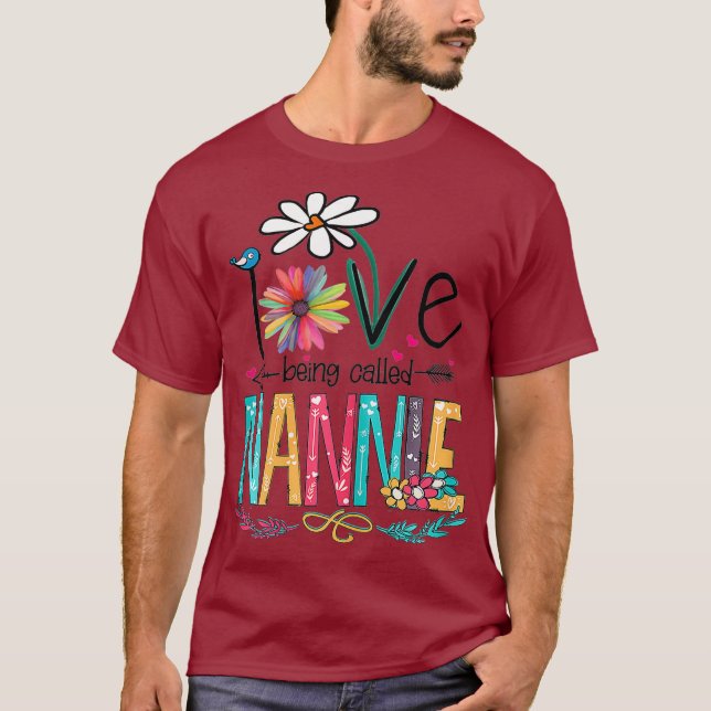 Ich Liebe nennt man Nannie Sunflower Mütter Day T-Shirt (Vorderseite)