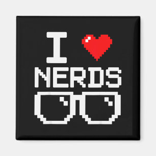 Ich liebe Nerds I Heart Nerds Für Wissenschaft Buc Magnet