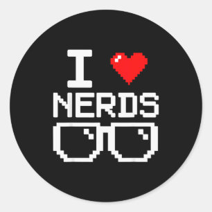 Ich liebe Nerds I Heart Nerds Für Wissenschaftsbuc Runder Aufkleber
