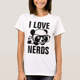 Ich LIEBE NERDS, lustige T - Shirt PANDA T-Shirts