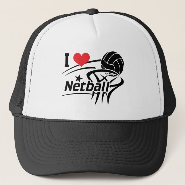 Ich Liebe Netball, Netball Truckerkappe (Vorderseite)