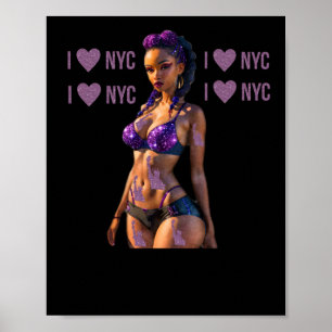 Ich Liebe New York City (wegen der Mädchen) Sticke Poster