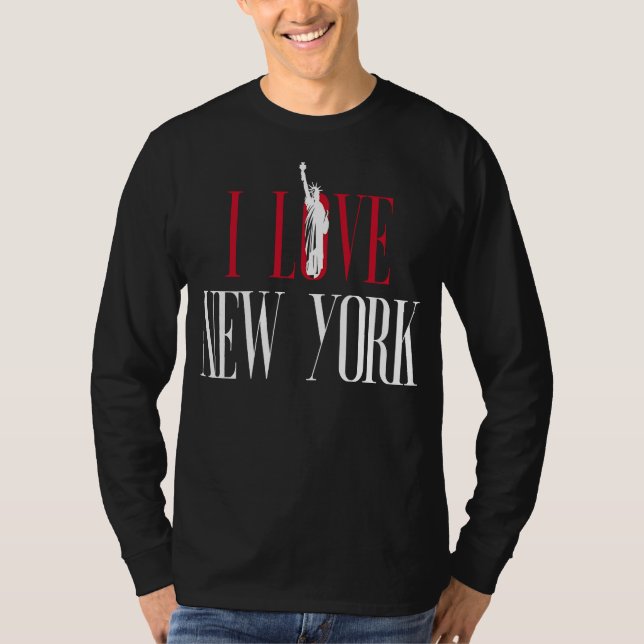 Ich Liebe New York mit Freiheitsstatue T-Shirt (Vorderseite)