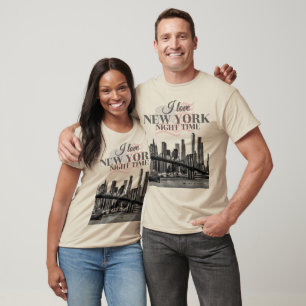 Ich liebe New York Nacht Zeit Skyline  T-Shirt