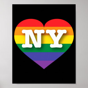 Ich liebe New York Regenbogenherz _1 Poster