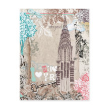 Ich liebe New York Vintage Postkarte