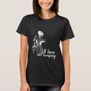 Ich Liebe nicht Camping Vintag Sketch Funny Indoor T-Shirt