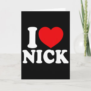 Ich liebe Nick, ich liebe Nick Name, rotes Herz Va Karte
