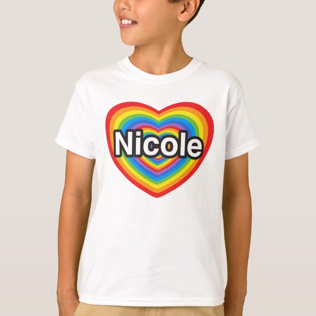 Ich Liebe Nicole. Ich Liebe dir Nicole. Herz T-Shirt (Vorderseite)