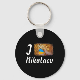Ich liebe Nikolaev Ukraine Power Ukrainische Flagg Schlüsselanhänger