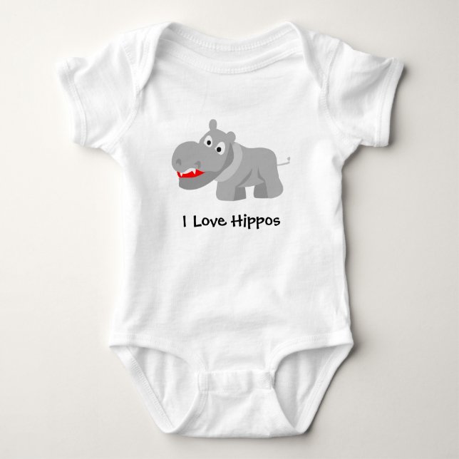 Ich liebe Nilpferde Baby Strampler (Vorderseite)