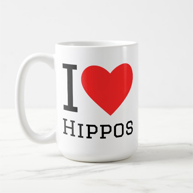 Ich liebe Nilpferde Kaffeetasse (Links)