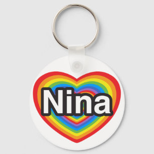 Ich Liebe Nina. Ich Liebe dich Nina. Herz Schlüsselanhänger