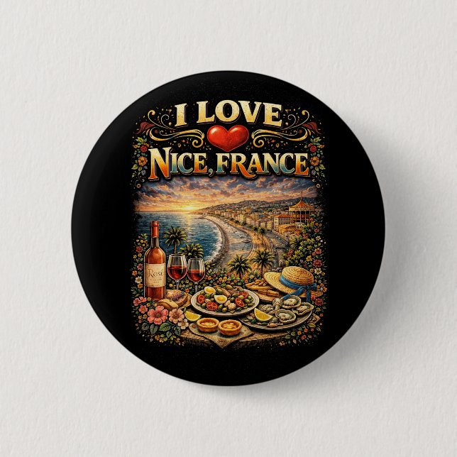 Ich liebe Nizza Button (Vorderseite)