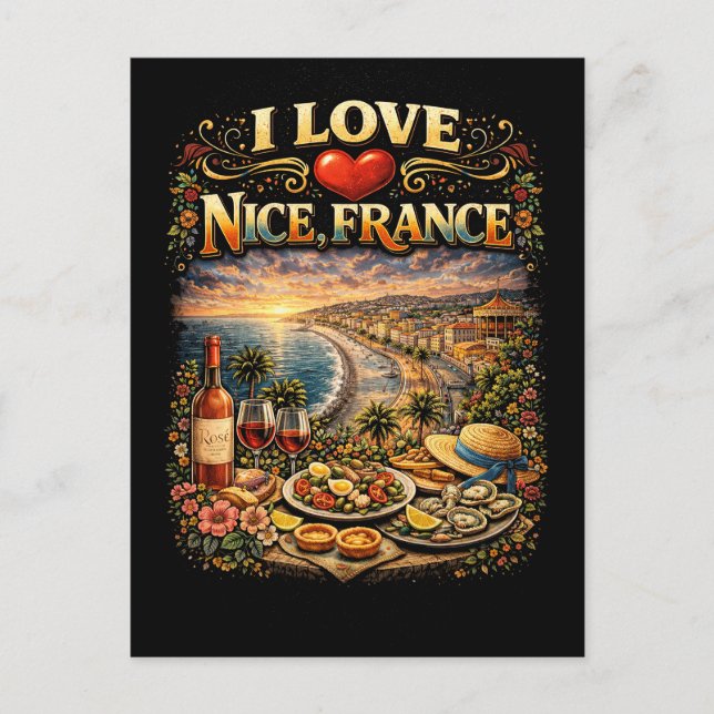 Ich liebe Nizza Postkarte (Vorderseite)