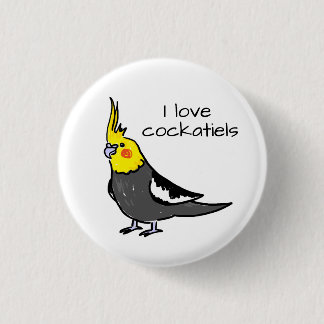 Ich liebe normale graue Nymphensittiche Button