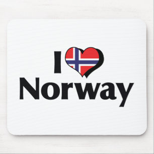 Ich liebe Norwegen-Flagge Mousepad