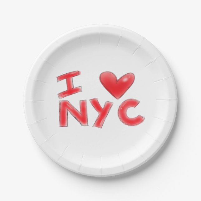 Ich liebe NYC Classic Pappteller (Vorderseite)