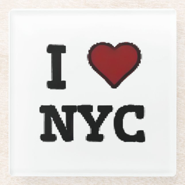 Ich liebe NYC Herz Glasuntersetzer (Vorderseite)