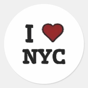Ich liebe NYC Herz Runder Aufkleber