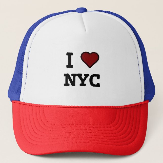 Ich liebe NYC Herz Truckerkappe (Vorderseite)