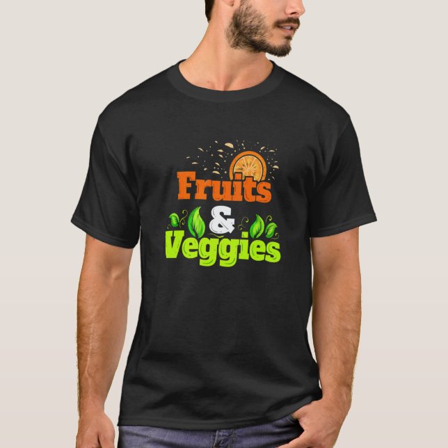 Ich liebe Obst und Gemüse  Vegetarier  Werde Vegan T-Shirt (Vorderseite)