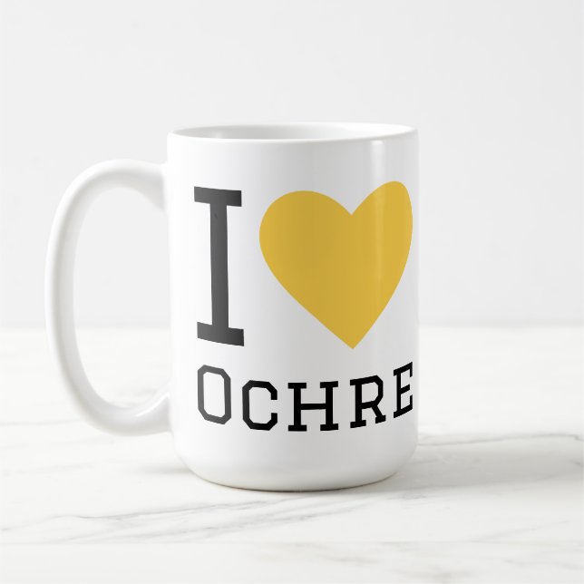 Ich liebe Ocker Kaffeetasse (Links)