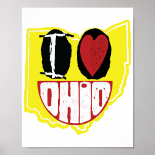 Ich Liebe Ohio lächelnd glückliches Gesicht Poster