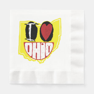 Ich Liebe Ohio lächelnd glückliches Gesicht Serviette