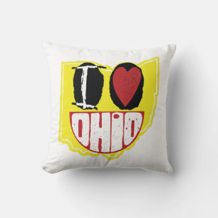 Ich liebe Ohio lächelndes glückliches Gesicht Kissen