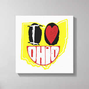 Ich liebe Ohio lächelndes glückliches Gesicht Leinwanddruck