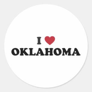 Ich liebe Oklahoma Runder Aufkleber