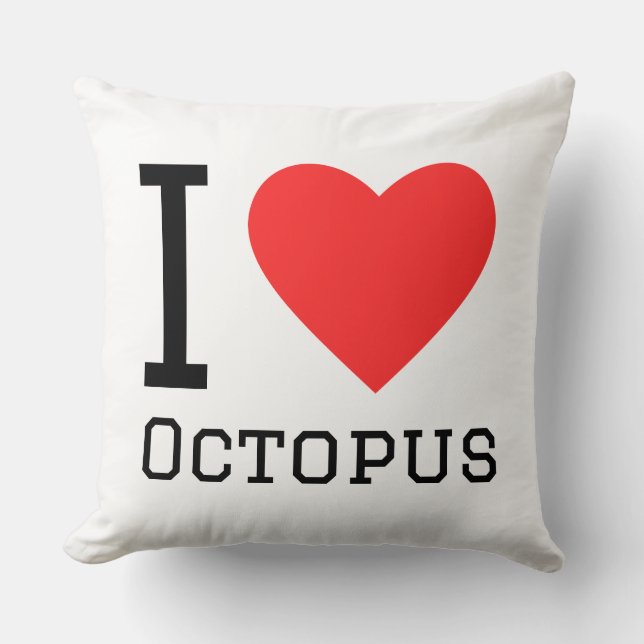 Ich liebe Oktopus Kissen (Vorderseite)