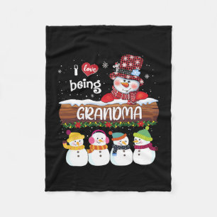 Ich Liebe Oma Snowman Weihnachtsfamilie Weihnachte Fleecedecke