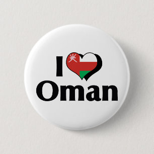 Ich liebe Oman-Flagge Button